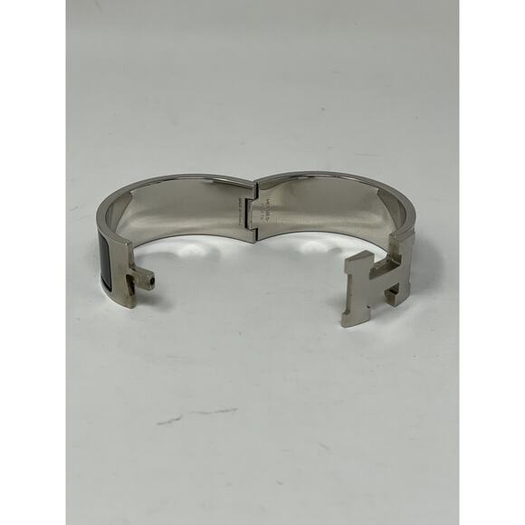 Hermes Clic Clac H Bracelet Black and Silver - Picture 9 of 10